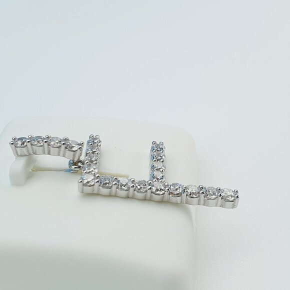 "925 Sterling Silver Cubic Zirconia Initial Pendant, UU1P6A6172 - Picture 9 of 11